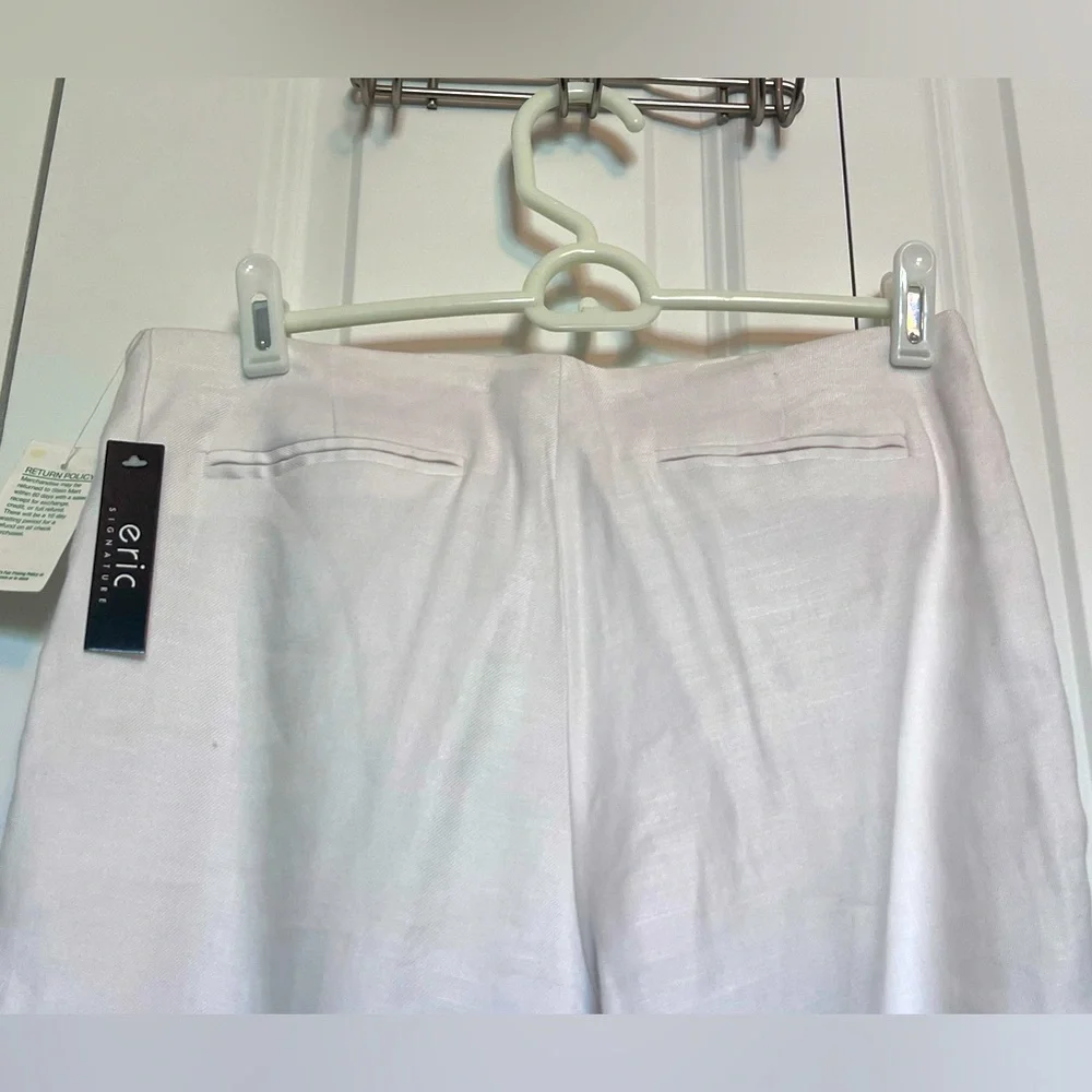NWT ~ Eric Signature White lined linen pants